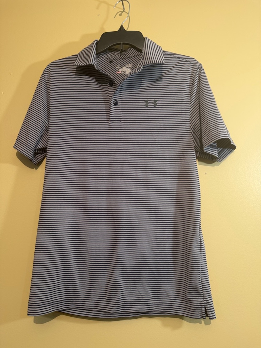 Under Armour Men’s Navy and White Striped Polo Shirt
